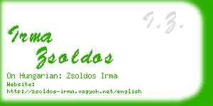 irma zsoldos business card